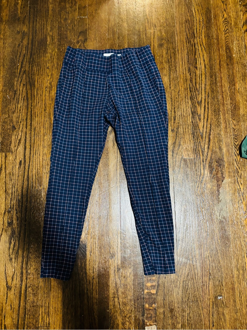 OLD NAVY, Navy Check Stevie High Rise Pants, Size Medium